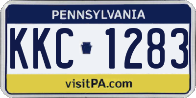 PA license plate KKC1283