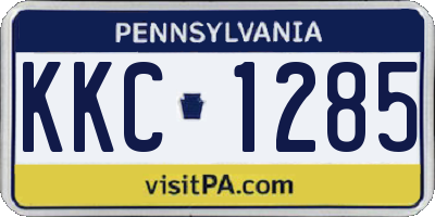 PA license plate KKC1285