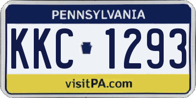 PA license plate KKC1293