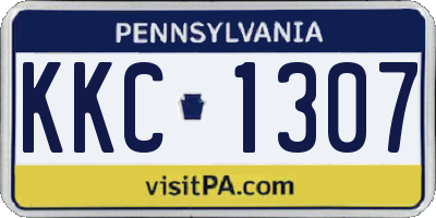 PA license plate KKC1307