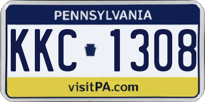 PA license plate KKC1308