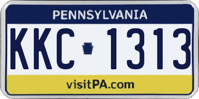 PA license plate KKC1313
