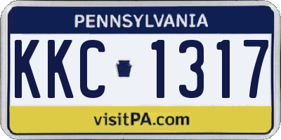 PA license plate KKC1317