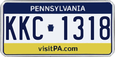 PA license plate KKC1318