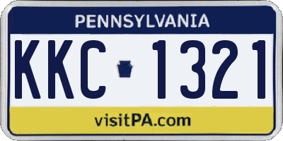 PA license plate KKC1321