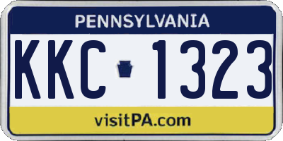 PA license plate KKC1323