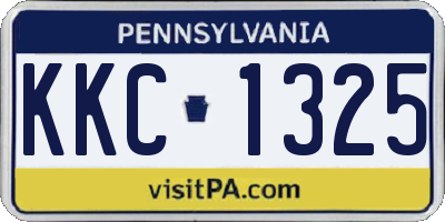 PA license plate KKC1325