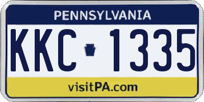 PA license plate KKC1335