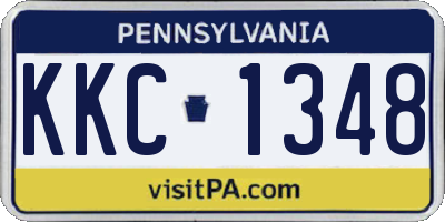 PA license plate KKC1348