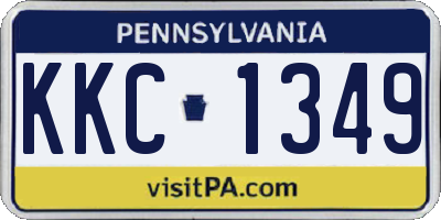PA license plate KKC1349