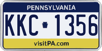 PA license plate KKC1356
