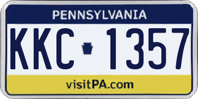 PA license plate KKC1357