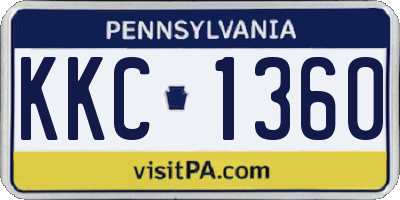 PA license plate KKC1360