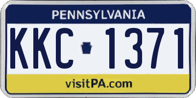 PA license plate KKC1371