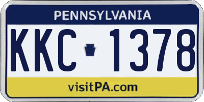 PA license plate KKC1378