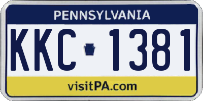 PA license plate KKC1381
