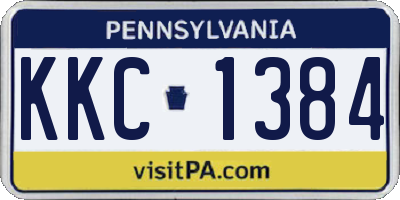 PA license plate KKC1384