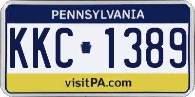 PA license plate KKC1389