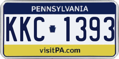 PA license plate KKC1393