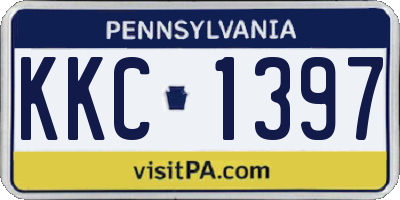 PA license plate KKC1397