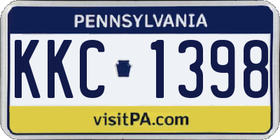 PA license plate KKC1398
