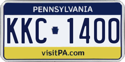 PA license plate KKC1400