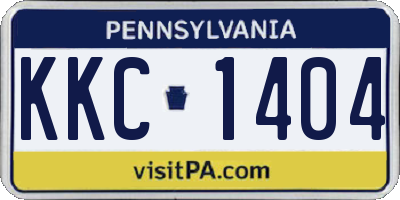 PA license plate KKC1404