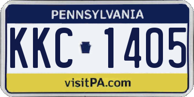 PA license plate KKC1405