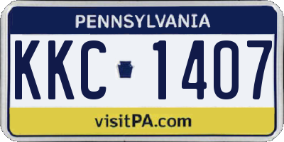 PA license plate KKC1407
