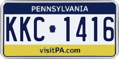 PA license plate KKC1416