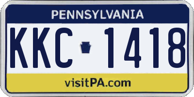 PA license plate KKC1418