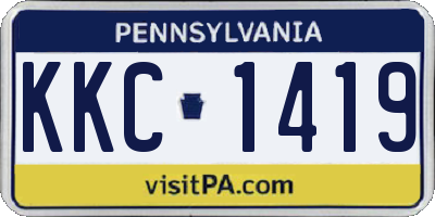 PA license plate KKC1419