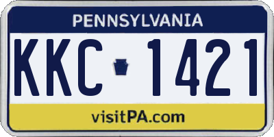 PA license plate KKC1421