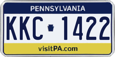 PA license plate KKC1422