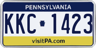 PA license plate KKC1423