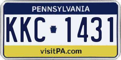 PA license plate KKC1431
