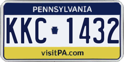 PA license plate KKC1432