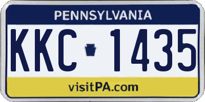 PA license plate KKC1435