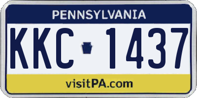 PA license plate KKC1437