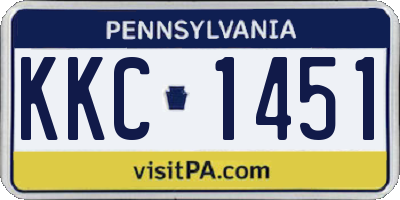 PA license plate KKC1451