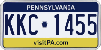 PA license plate KKC1455