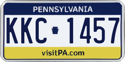 PA license plate KKC1457