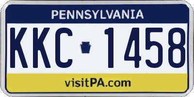 PA license plate KKC1458