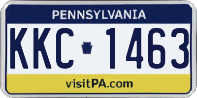 PA license plate KKC1463