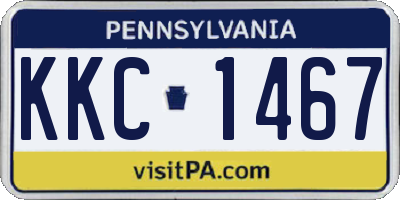 PA license plate KKC1467