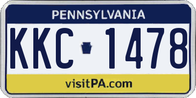 PA license plate KKC1478