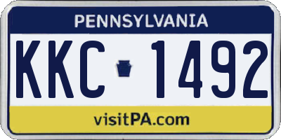 PA license plate KKC1492