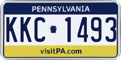 PA license plate KKC1493