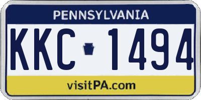 PA license plate KKC1494