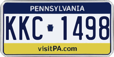 PA license plate KKC1498